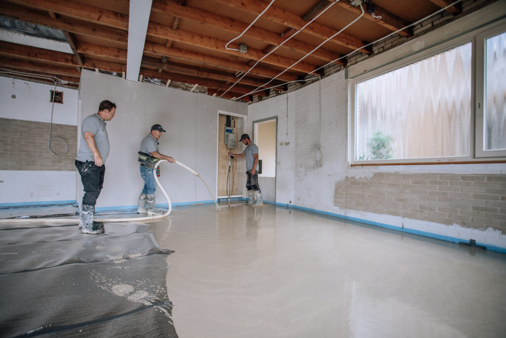 Flexibele slang voor het gieten van anhydriet