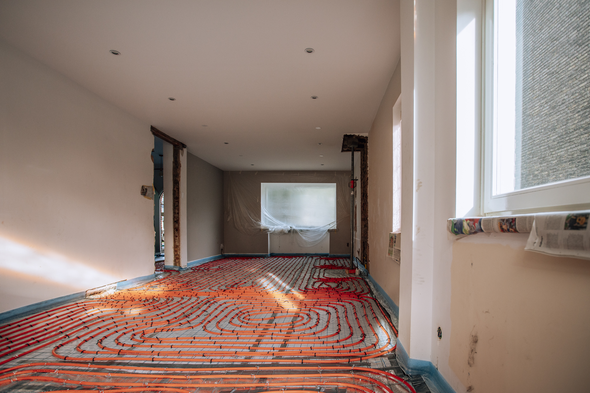 Egalisatievloer met vloerverwarming